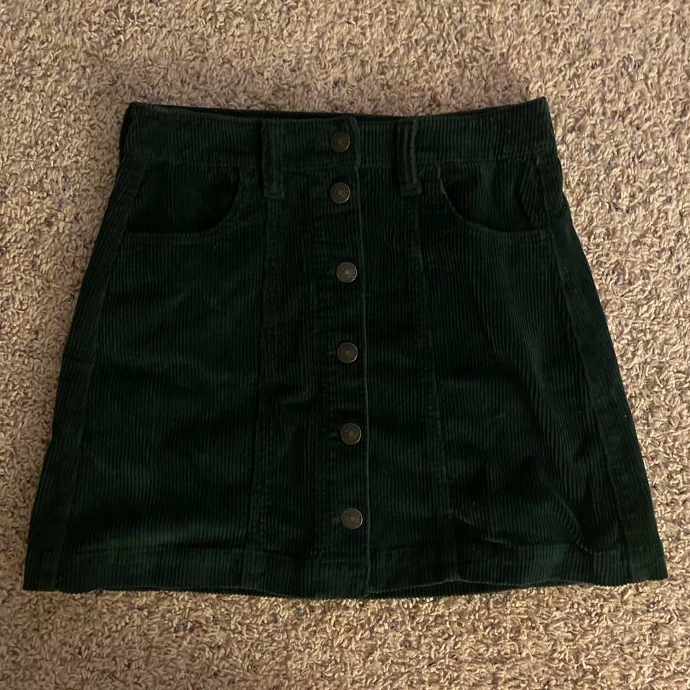 American Eagle Green Corduroy Skirt